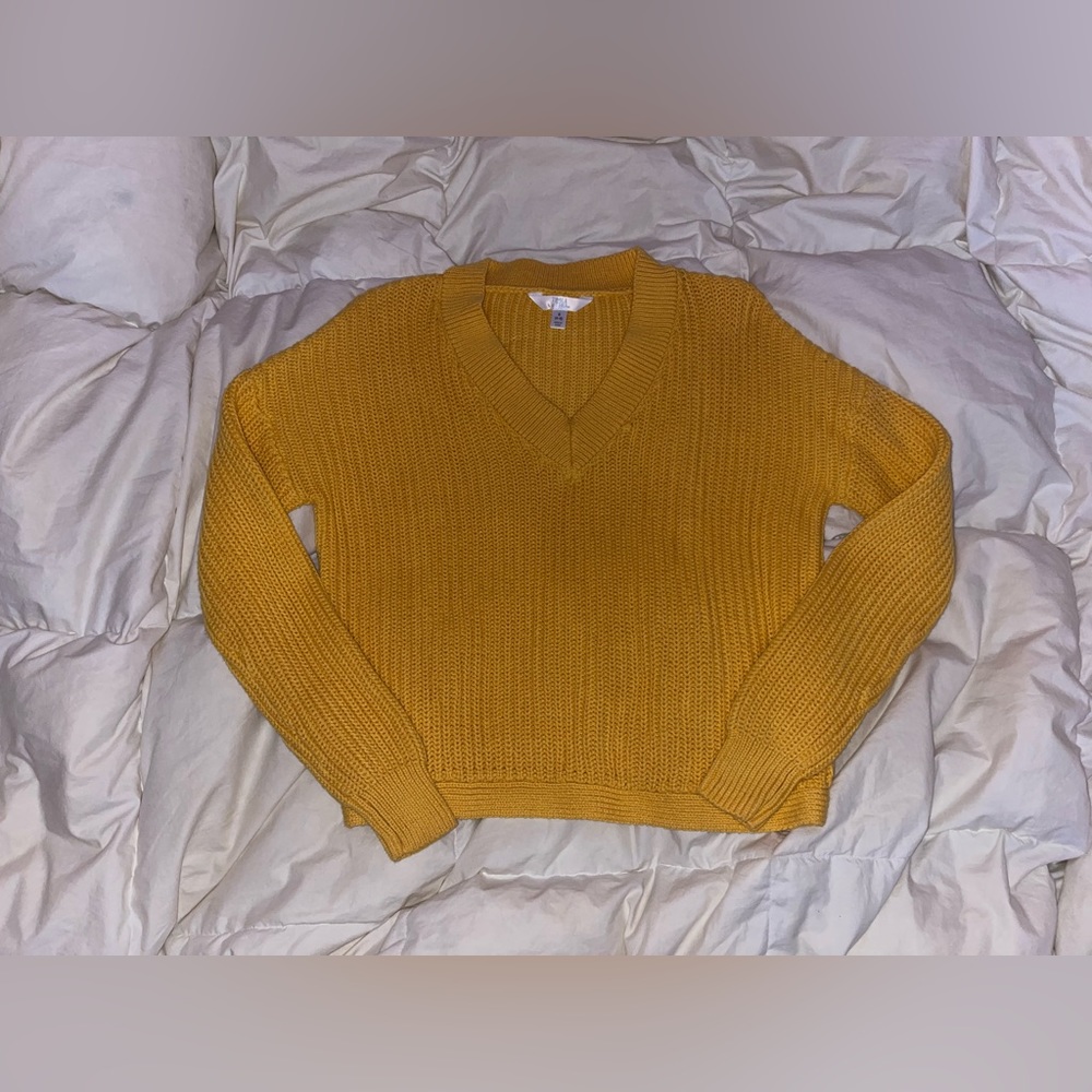 Time and Tru Yellow Woven Long Sleeves